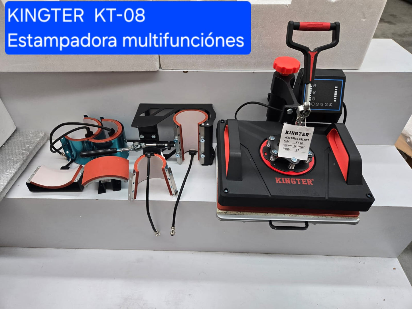 Plancha Estampadora Sublimadora Termofijadora Kingter KT 8 en 1 Multifunciones