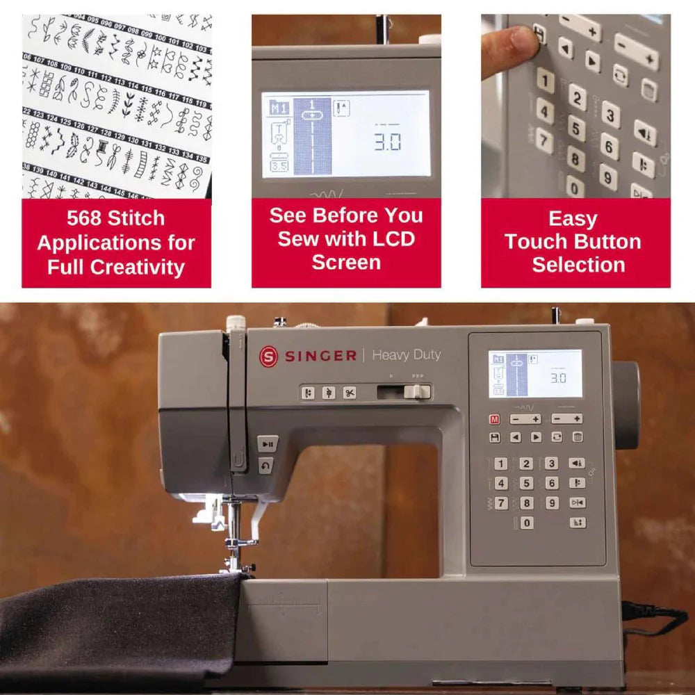 Máquina Coser Familiar Singer HD 6800 C Domestica Digital Computarizada Heavy Duty