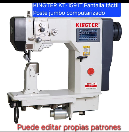 Máquina De Poste Kingter Triple Transporte Electronica KT 1591 T Coser Automatica