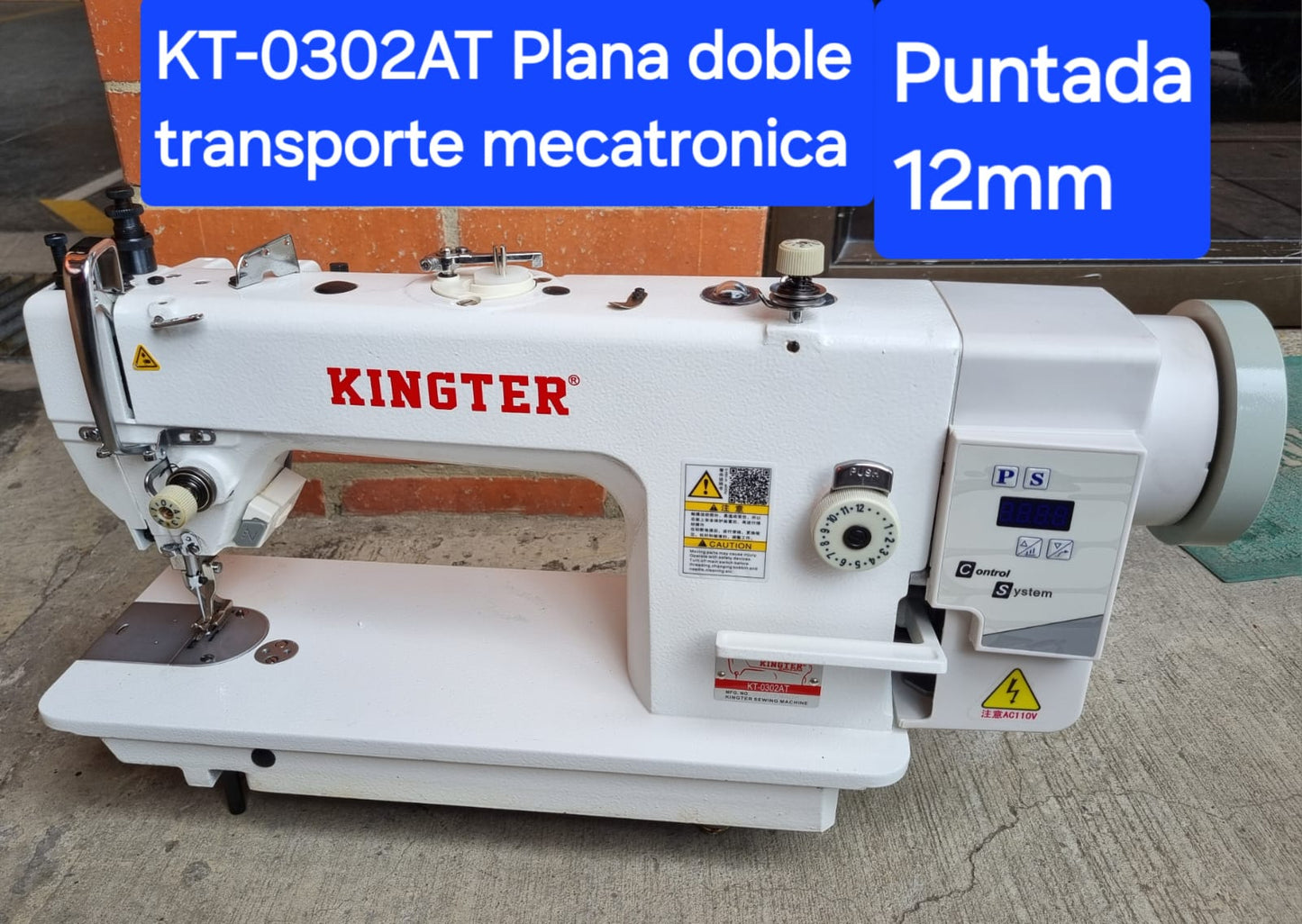 Plana Doble Transporte Kingter KT 0302 AT 12MM Maquina De Coser Mecatronica