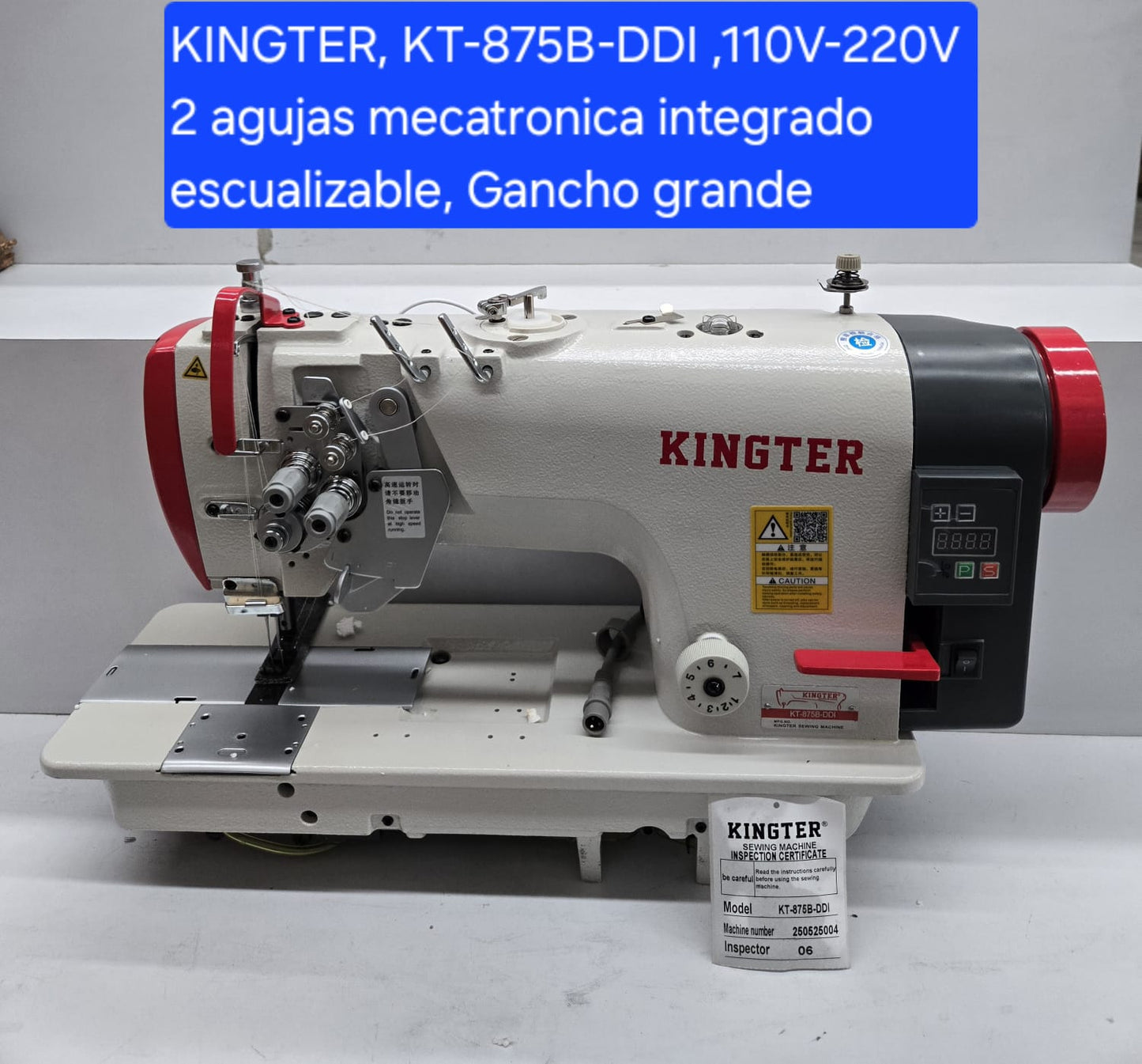Plana Dos Agujas Mecatronica Kingter KT 875 DDI 110/220V Escualizable Coser (Copia)