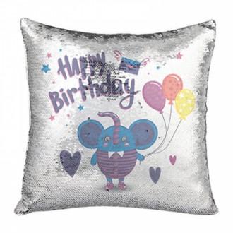 Cojín Sublimación Lentejuelas Plateado Relleno Gratis X 5 IT 603 - Commercio