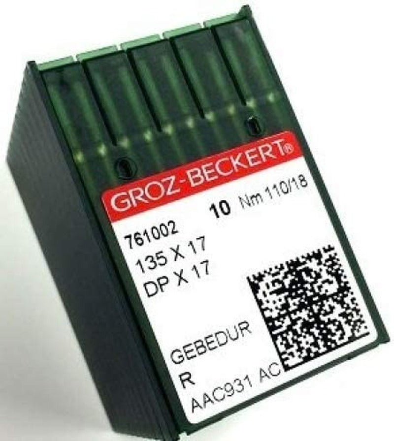 Groz Beckert 135x17 DPX17 Aguja Plana Triple Transporte x 10