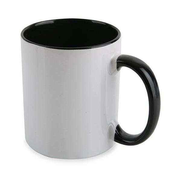 Pocillos Sublimación 11 Oz Mugs X 1 (Negro Oreja y Fondo) - Commercio