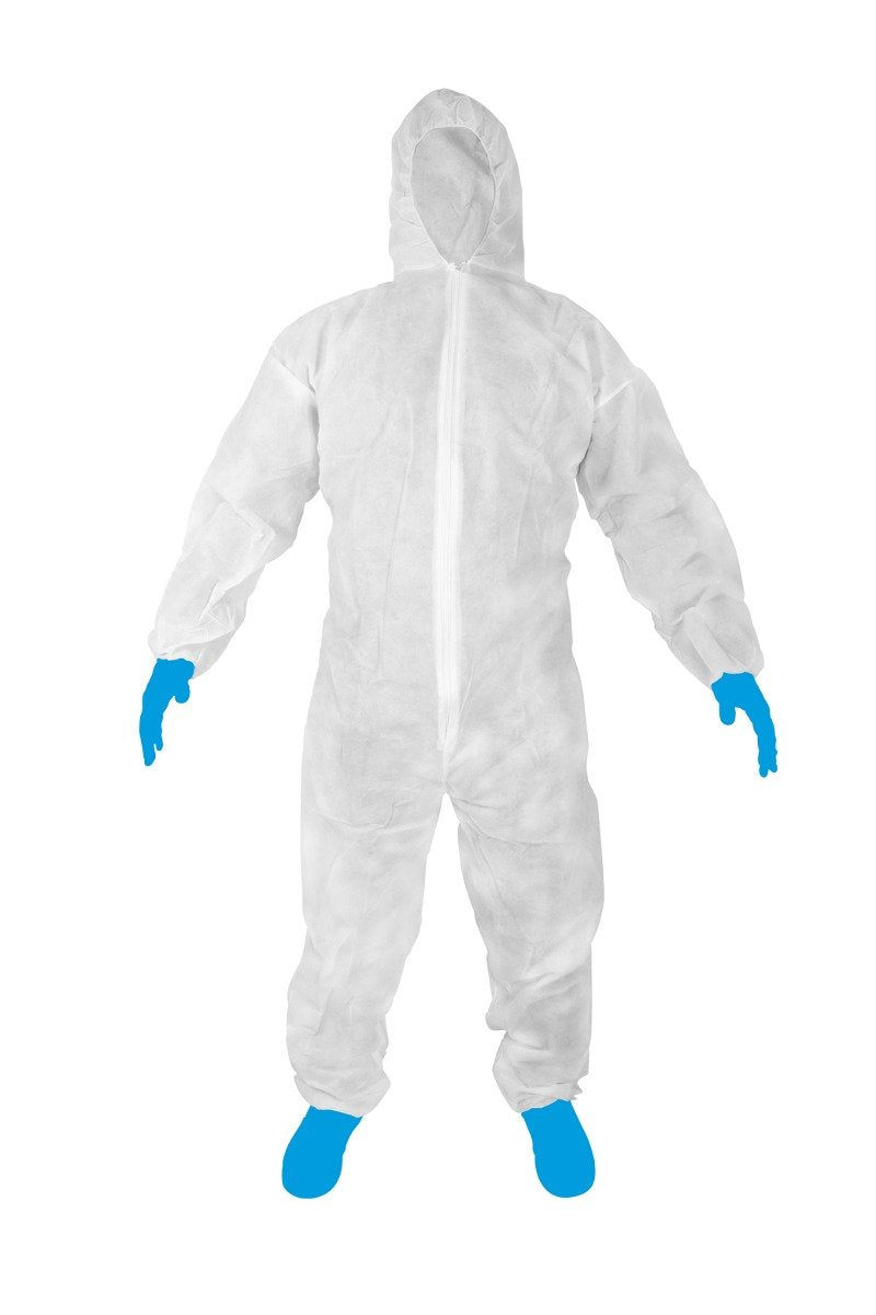 Overol Bata Traje Seguridad Tela Quirurgica Desechable Capota Y Cremallera - Commercio