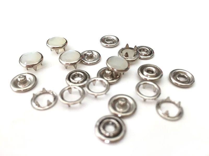 Broche Scovill Metálico Plata Inoxidable #15 con Tapa - Commercio