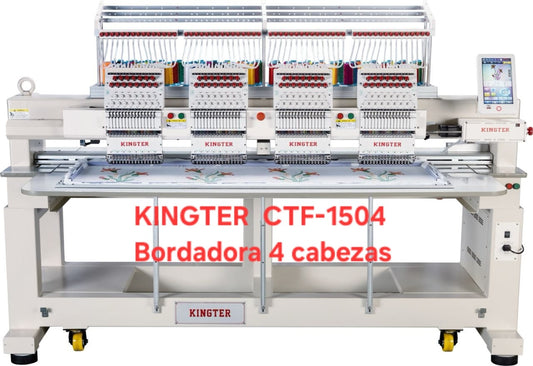 Bordadora Industrial Kingter Kt 1504 Kit Gorra Máquina Bordar 4 Cabezas Cabezotes