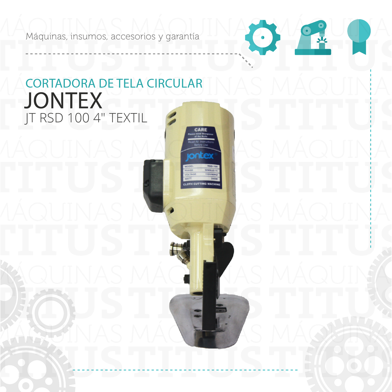 Cortadora De Tela Circular Jontex JT RSD 100 4" Textil - Commercio