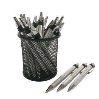 Esfero Promo Retractil Metalizado Gris X 50 IT 500 - Commercio