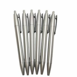 Esfero Promo Retractile Plateado Mina Azul X 50 IT 548 - Commercio