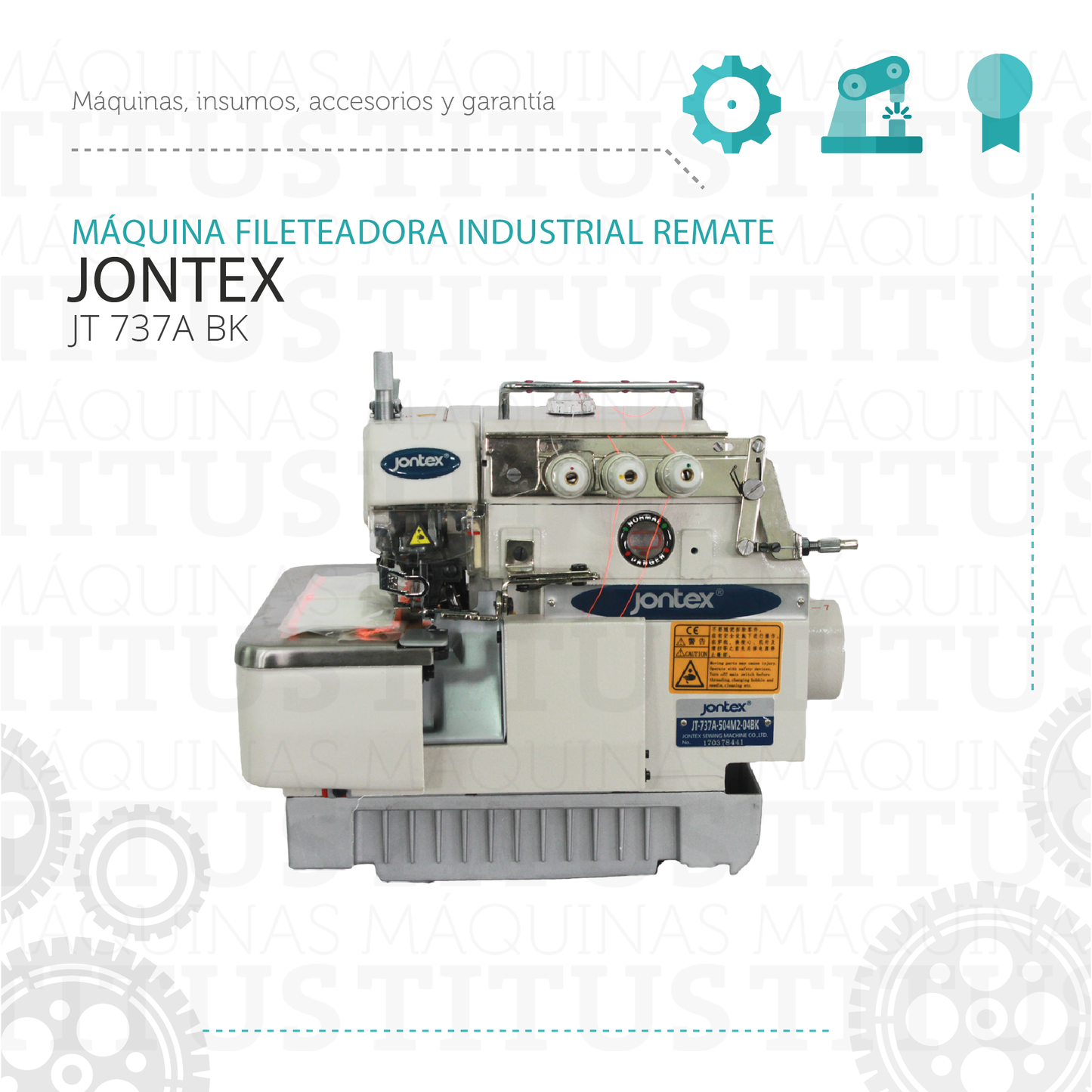 Fileteadora Mecanica Jontex JT 737 A BK Remate - Commercio