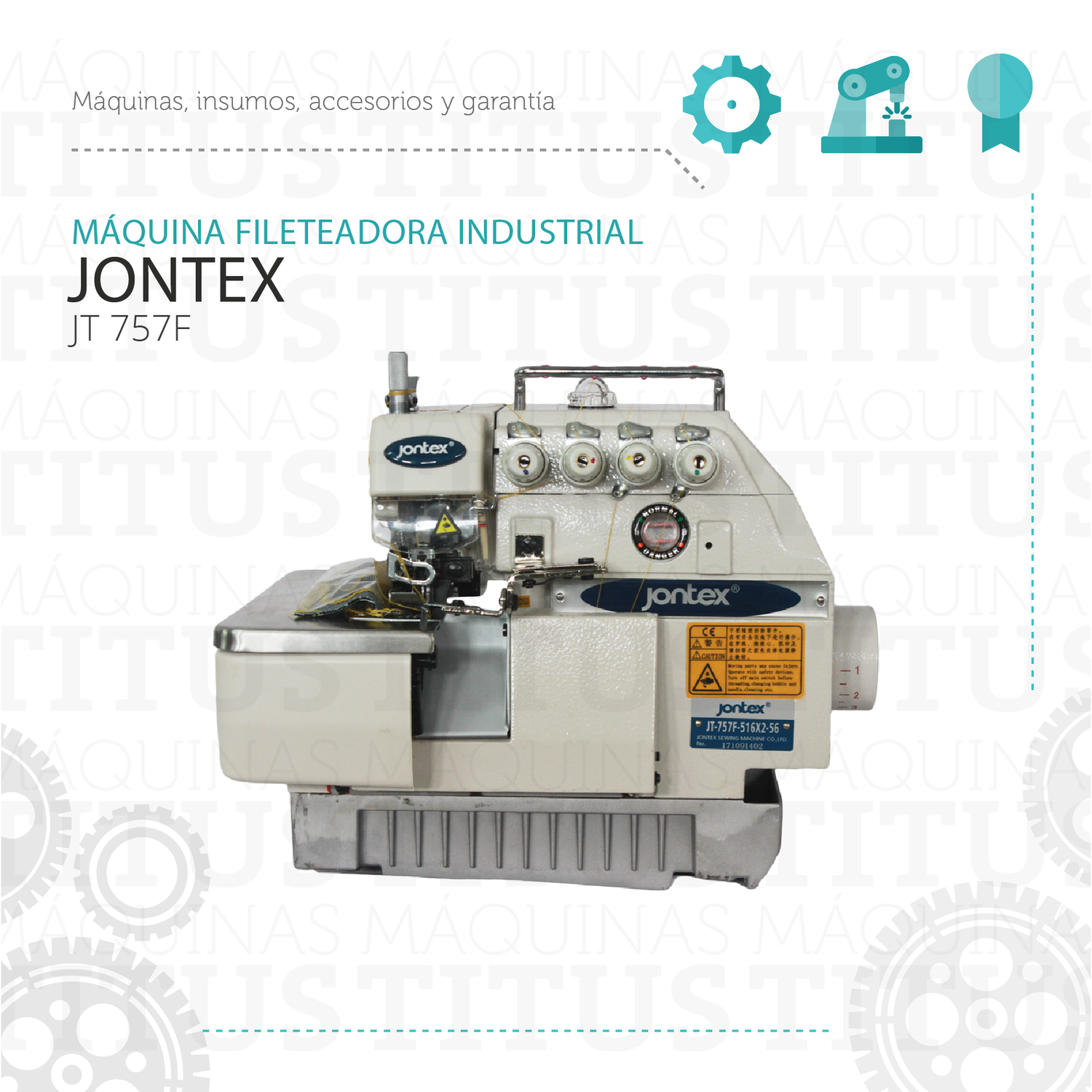 Fileteadora Industrial Jontex JT 757 F Máquina De Coser + Motor Ahorrador - Commercio