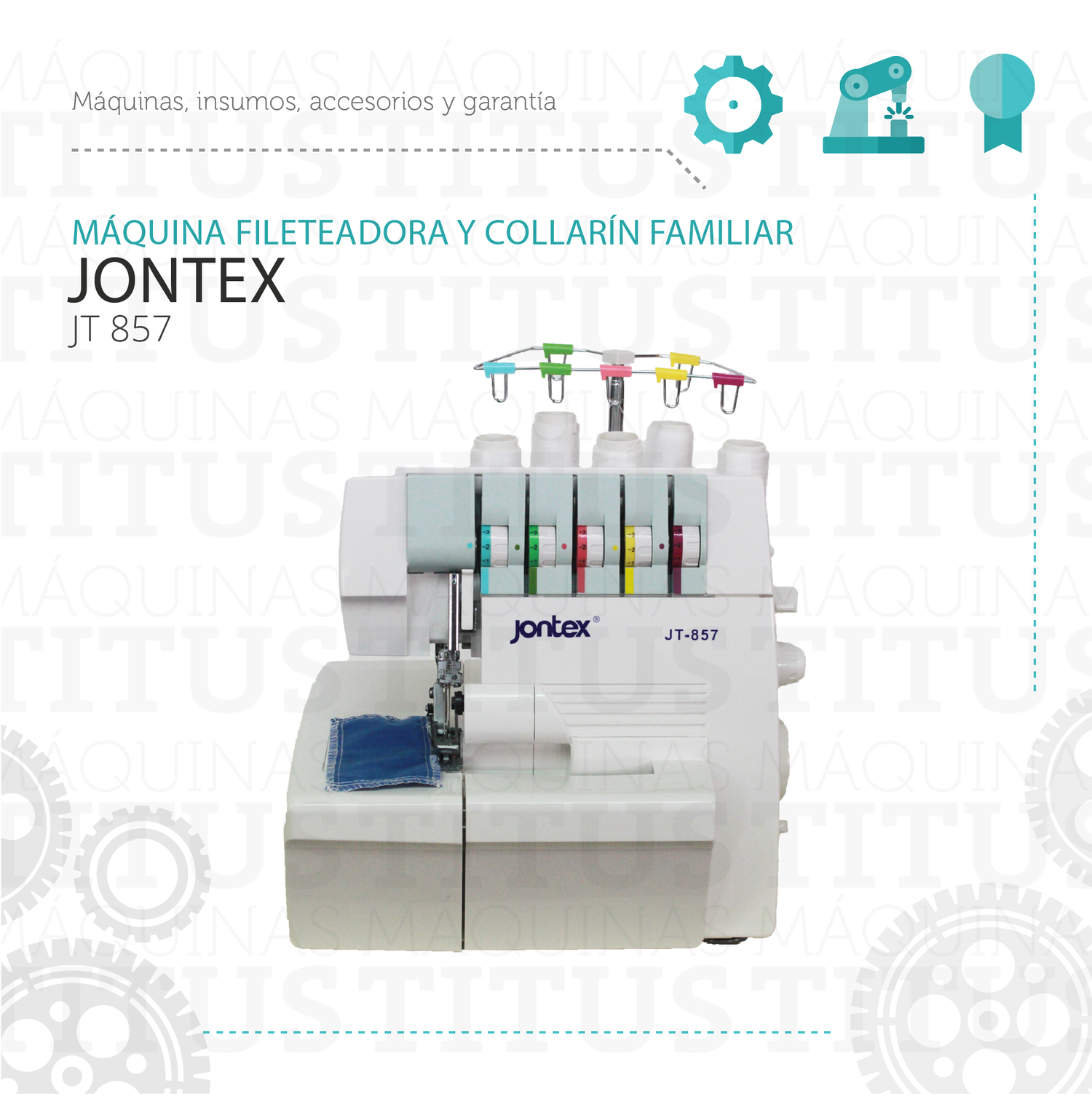 Fileteadora Y Collarin Familiar Jontex JT 857 De Coser - Commercio