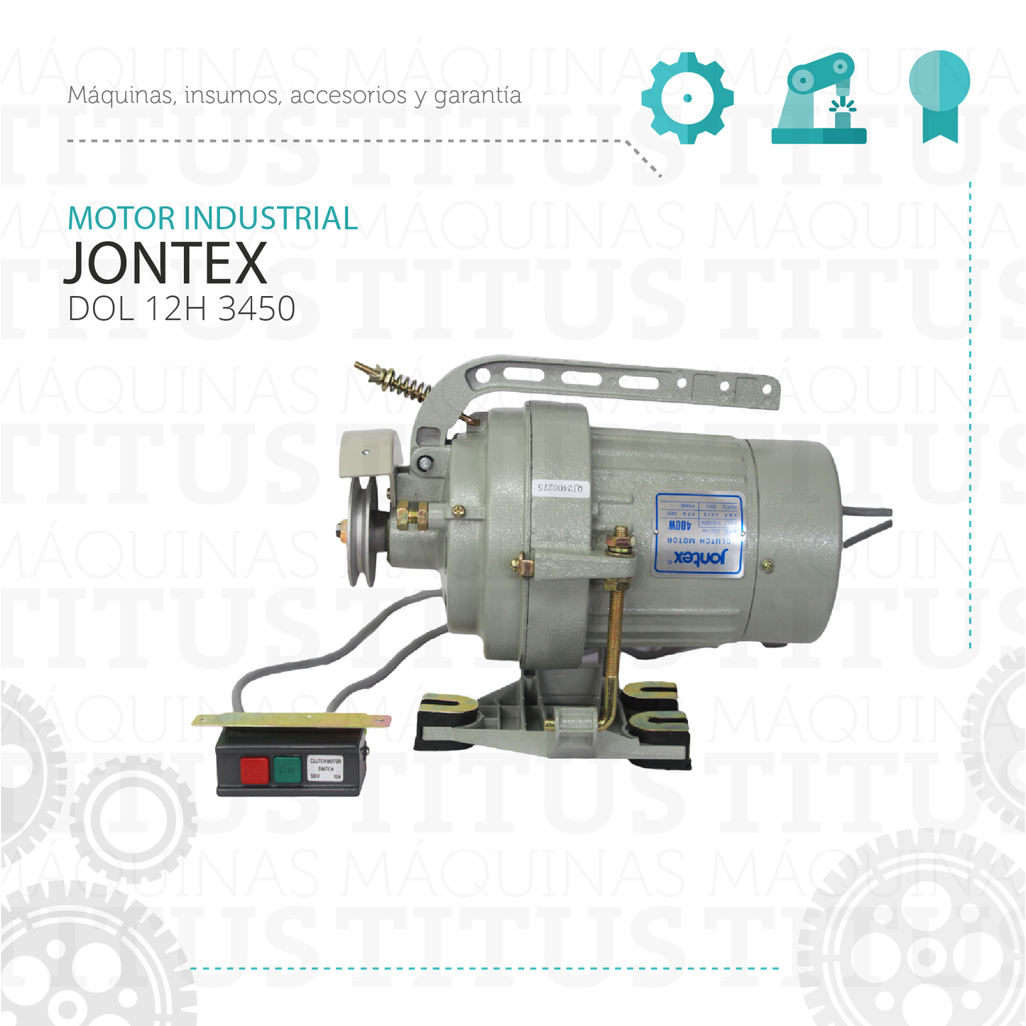 Motor Industrial Jontex DOL 12H 3450 Para Maquina De Coser - Commercio