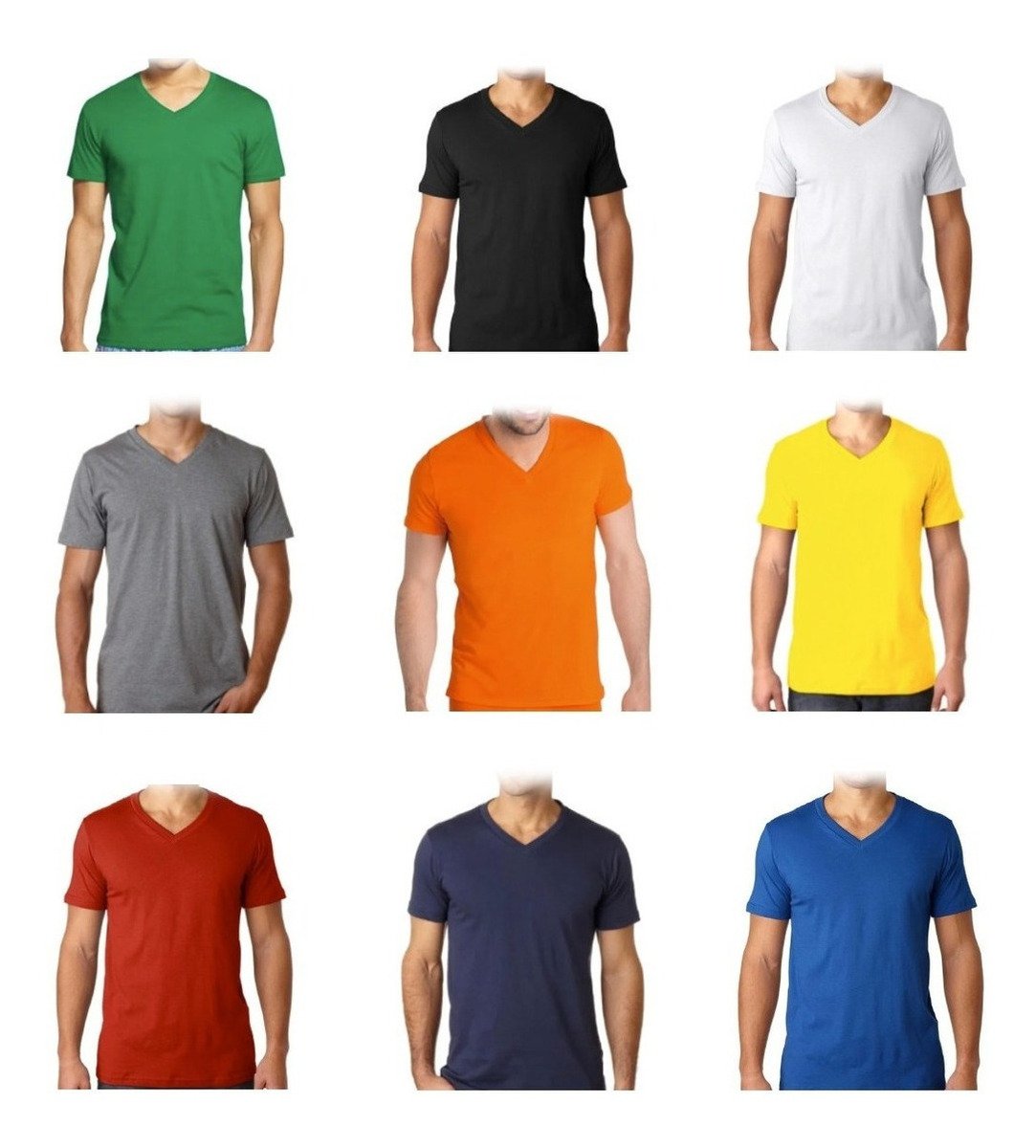 Camisetas Cuello V 100% Algodón 180 Gramos - Commercio