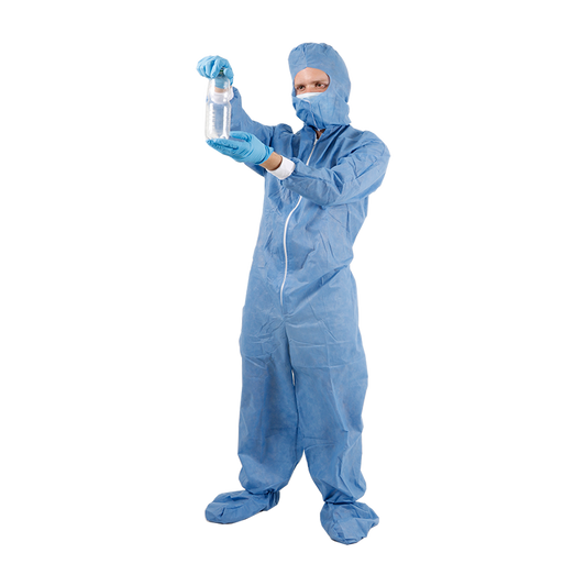 Overol Bata Traje Seguridad Tela Quirurgica Desechable Capota Y Cremallera - Commercio